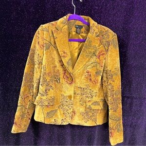 Grace Elements women’s vintage gold tapestry floral blazer
